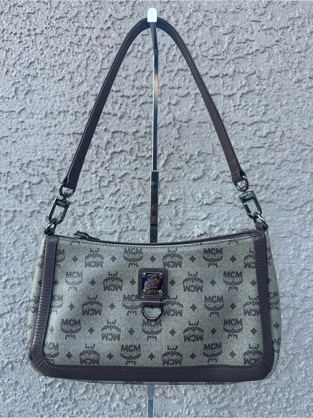 MCM Brown Monogram Canvas Mini Shoulder Bag